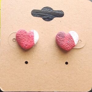 Free w/ Purchase Clay Heart Stud Earrings